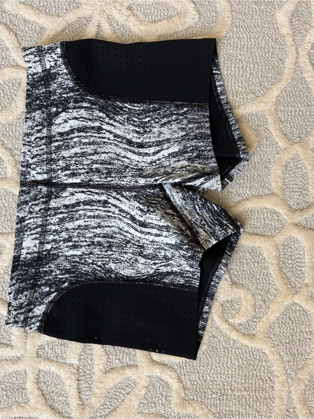 Lululemon Black & White Marbled Active Shorts